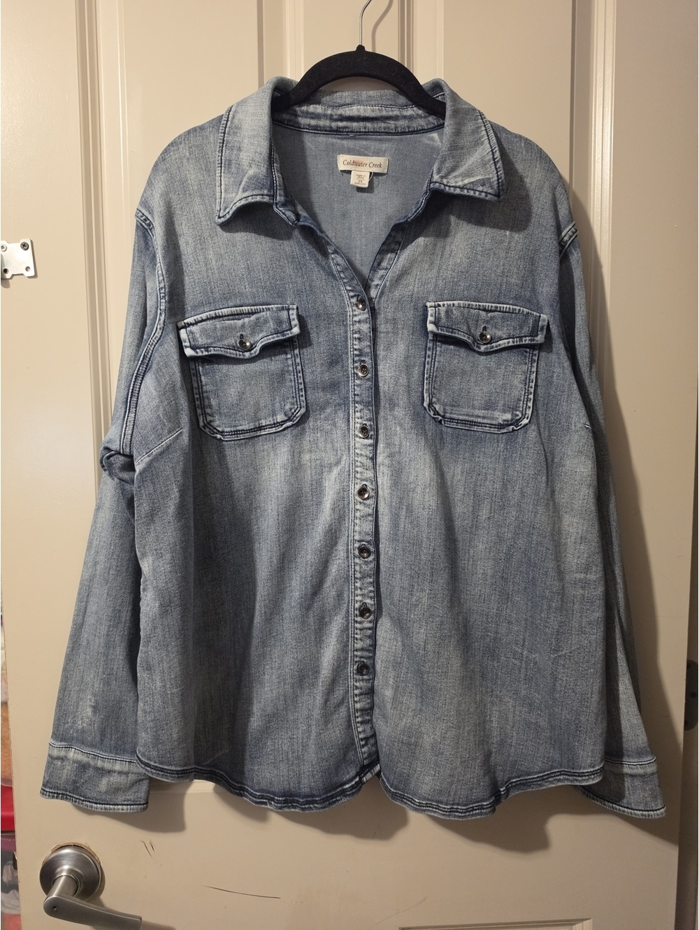 Coldwater Creek Light Wash Denim Shirt Jacket 2x